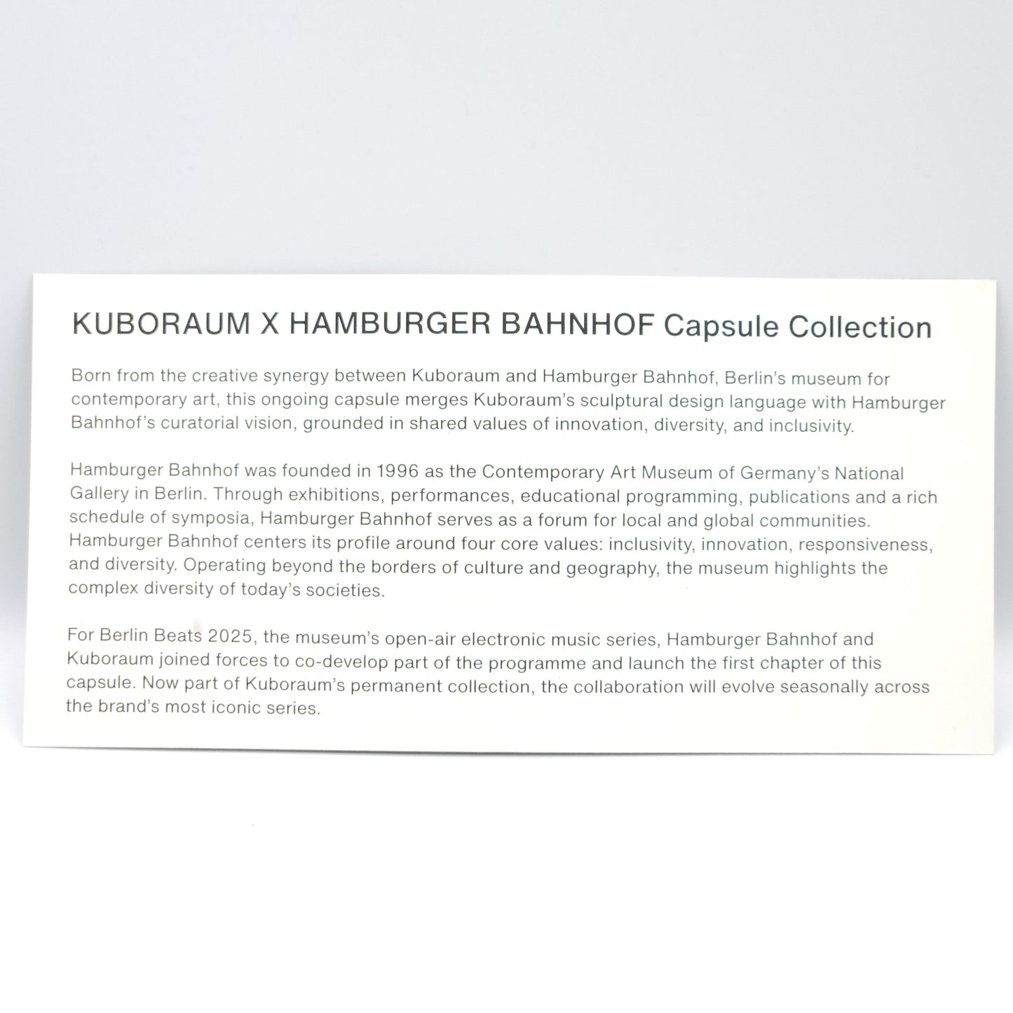 Kuboraum Maske H15 HB Hamburger Bahnhof