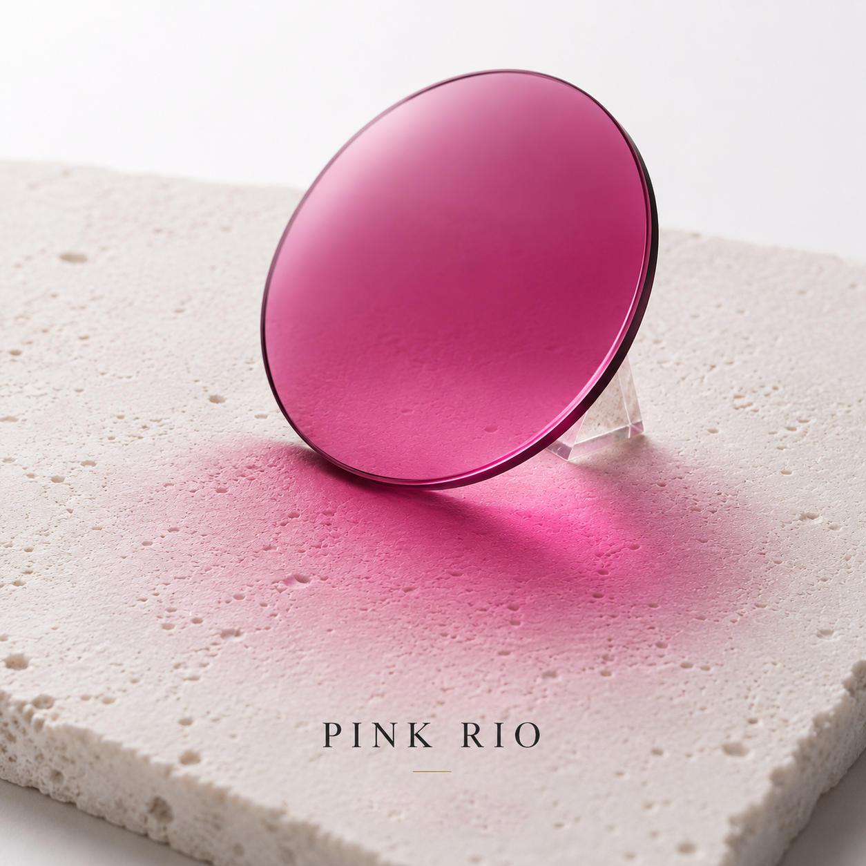 Bespoke Marma Dinamica Pink Rio photochromic lens by Lens Art for luxury prescription reglazing and custom lens design.