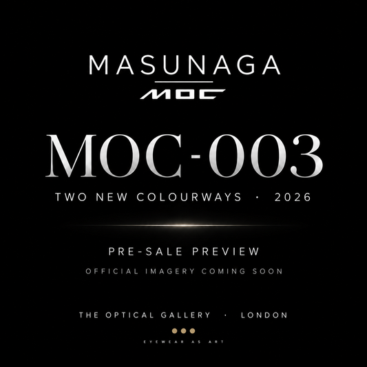 MASUNAGA MOC-003 new 2026 colourways pre-sale at The Optical Gallery London